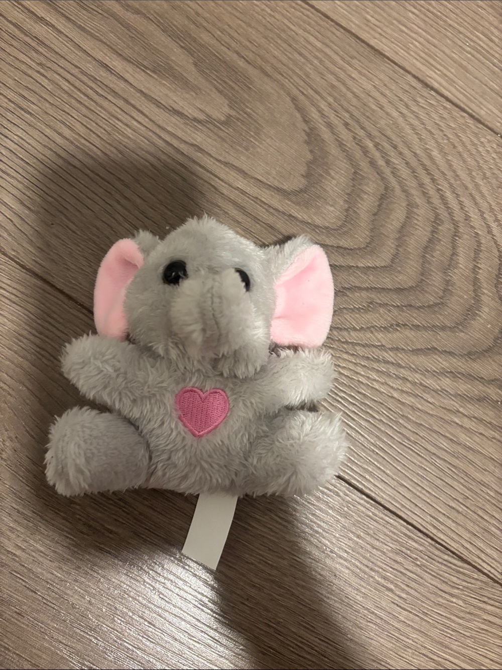 Plush Gray Elephant Clip with Pink Heart - Kids Accessory